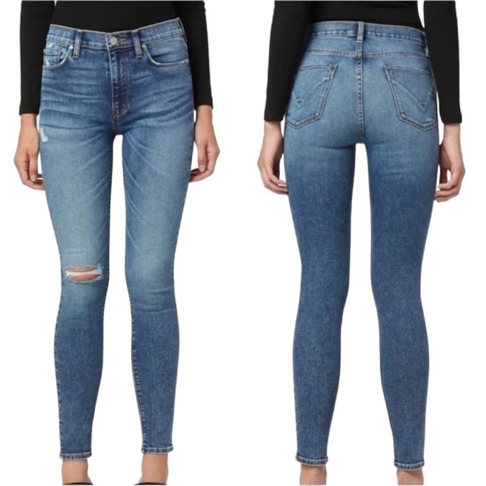 Hudson Jeans Barbara High Waist Super Skinny Distressed Size 27